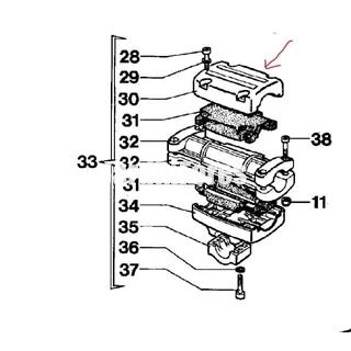 Tapa superior soporte manillar tubo 28mm desbrozadoras Efco (4098797) - Imagen 2